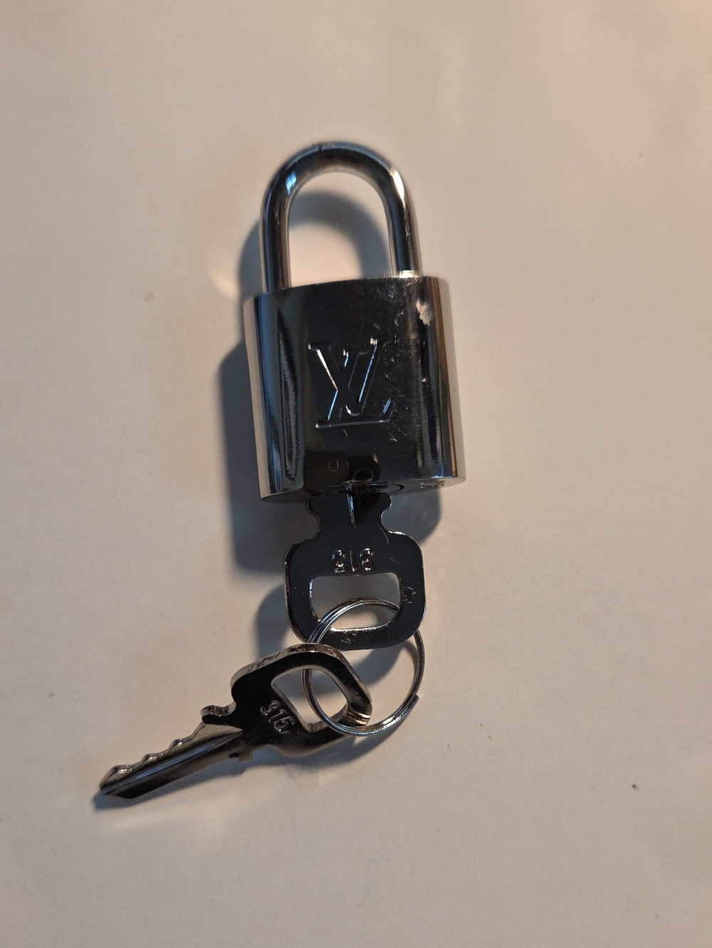 Authentic Louis Vuitton Silver Padlock Lock & (2) Key Set Matching #315